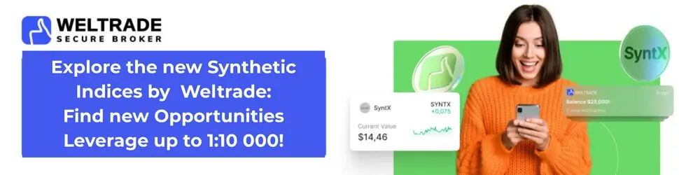 Explore the new Sythetic Indices By Weltrade Find new Opportunities Leverage up to 110 000!